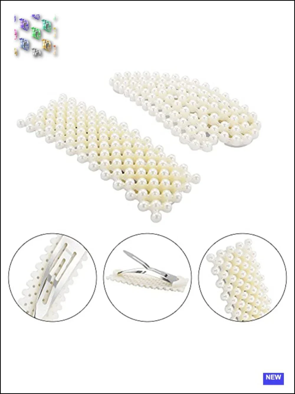 Faux Pearl Rhinestone Leaf Headband Hair Accessories Set with Hair Clips